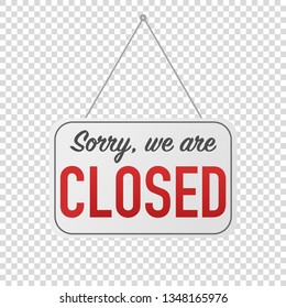 Sorry We Closed Sign Door Posting Stock Vector (Royalty Free ...