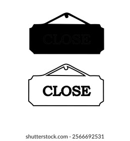 Sorry, we are closed. White sign with shadow isolated on transparent background. Realistic vector illustration. Business concept for closed businesses