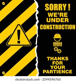 Sorry We are Under Construction, board vector