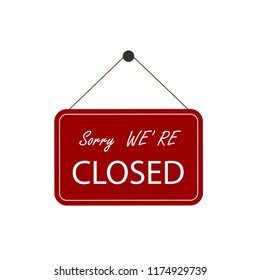 Sorry Were Closed Business Sign Sign Stock Vector (Royalty Free ...