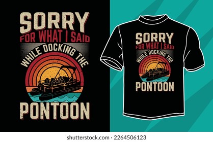 Pontoon Boat T-shirt Design Vector Download