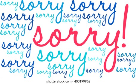 Sorry Word Cloud On White Background Stock Vector (Royalty Free ...