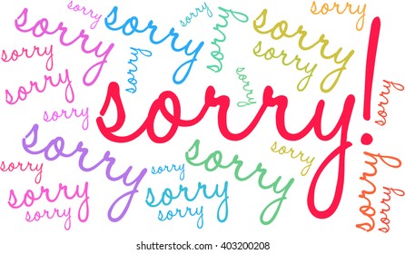 Sorry Word Cloud On White Background Stock Vector (Royalty Free ...