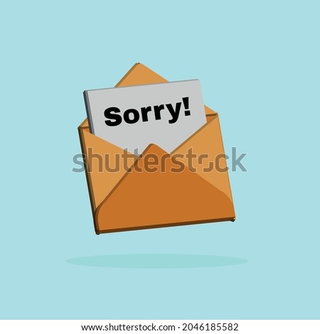 'Sorry' Written Inside An Envelope Letter 3d'Sorry' Written Inside An Envelope Letter 3d