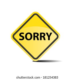Sorry yellow sign - vector.