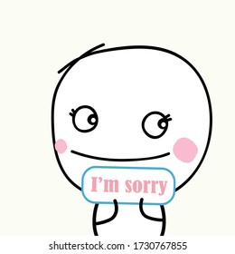 I am sorry,cute boy  cartoon concept  vector eps.10