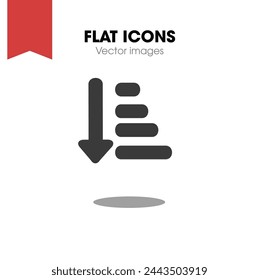 Sort amount down alt icon vector