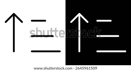 Sort amount up icon Flat style logo vector. perfect for UI designs