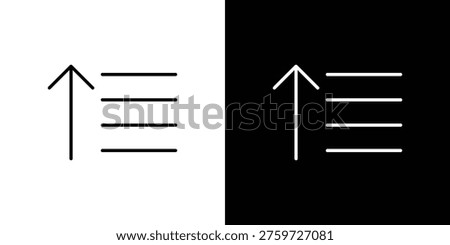 Sort amount up icon. Isolated Line Icon.