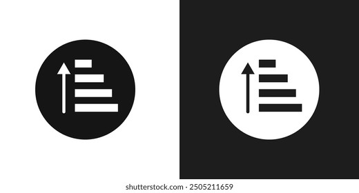 Sort amount up icon logo set vector