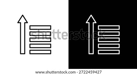 Sort amount up icon outline and linear vector. outline icon and illustration