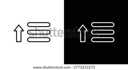 Sort amount up icon outline stroke in black.