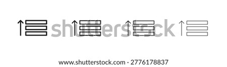 Sort amount up icon pack in stroke styles