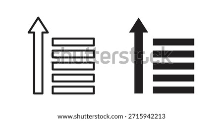 Sort amount up icon in simple modern vector format. EPS icon pack