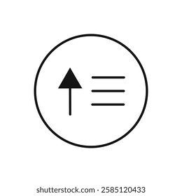 Sort amount up icon. simple thin line vector icon