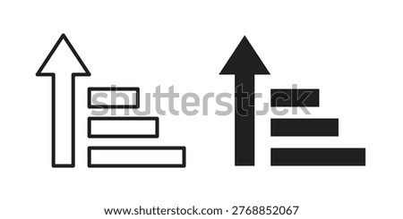 Sort amount up icon symbol set. Icon design vectors