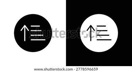 Sort amount up icon. vector art. solid style pictogram