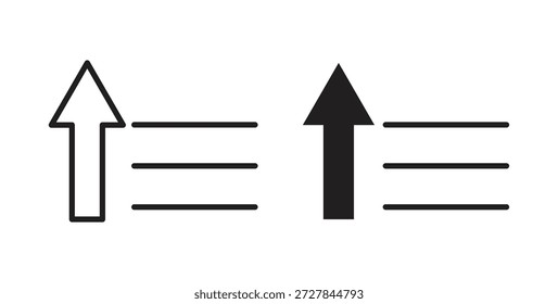 Sort amount up icon. Vector illustration, flat and stroke
