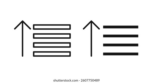 Sort amount up icons in black fill and line style