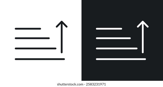 Sort amount up icons in black and white liner strokes for web design.