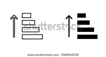 Sort amount up icons thin line illustrations designs