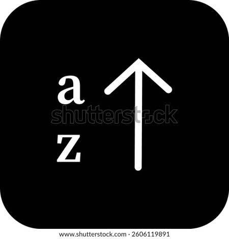 Sort arrow glyph icon. Sorting vector symbol isolated on transparent background. Digital Management of sort, order, adjustment icon sign. Editable stroke, Vector illustration.