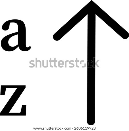 Sort arrow glyph icon. Sorting vector symbol isolated on transparent background. Digital Management of sort, order, adjustment icon sign. Editable stroke, Vector illustration.