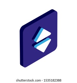 Sort Arrows Couple Pointing Up And Down isometric 3d vector  blue icon 