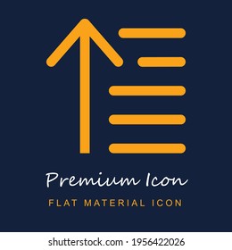 Sort Ascending premium material ui ux isolated vector icon in navy blue and orange colors