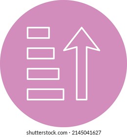 Icono de vector ascendente de ordenación. Se puede usar para imprimir, móviles y aplicaciones web.