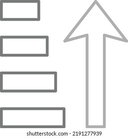 Icono de vector ascendente de ordenación. Se puede usar para imprimir, móviles y aplicaciones web.