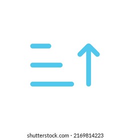 Ordenar icono del vector azul en fondo blanco