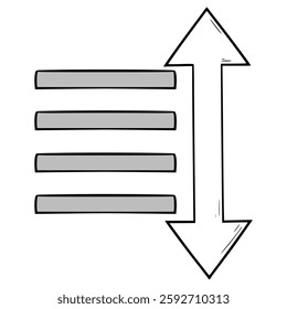 sort button illustration hand drawn isolated vector