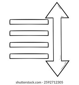 sort button illustration hand drawn outline vector