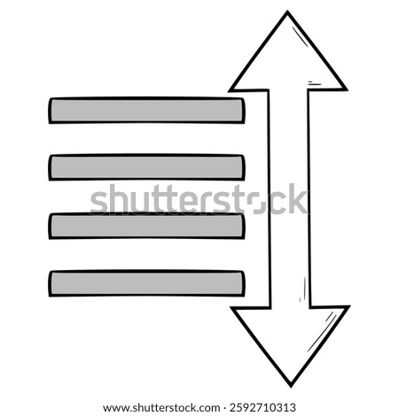 sort button illustration hand drawn isolated vector