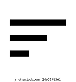 Sort button with three lines icon vector design in eps 10