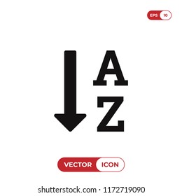 Sort by alphabet icon vector