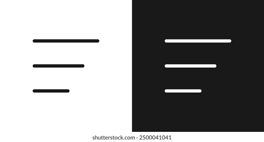 Sort by icon sign isolated on white and black. Vector illustration