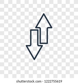 Sort concept vector linear icon isolated on transparent background, Sort concept transparency concept in outline style