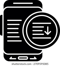 Ordenar diseño de icono de estilo de glifo descendente
