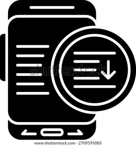 Sort Descending Glyph Style Icon Design