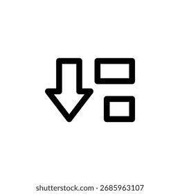 Ícone Classificar em Ordem Decrescente para Dados e Ordenação