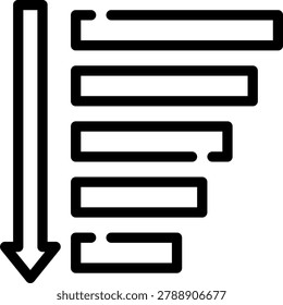 sort descending line icon illustration vector
