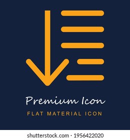 Sort Descending premium material ui ux isolated vector icon in navy blue and orange colors