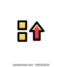 Ilustración del vector de logotipos de iconos de esquema de interfaz de usuario de orden descendente

