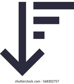 Sort Descending Vector Icon