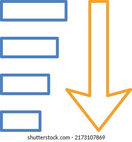Icono de vector descendente. Se puede usar para imprimir, móviles y aplicaciones web.