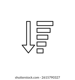 Sort Descending vector line icon icons design