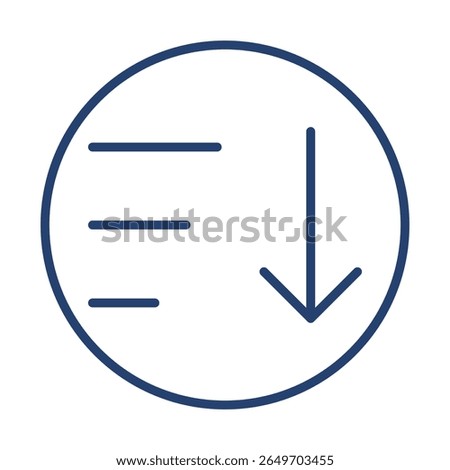 Sort down icon flat illustration outline logo