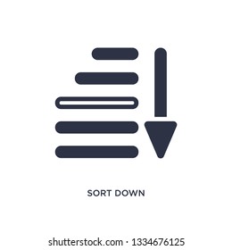 sort down icon. Simple element illustration from web navigation concept. sort down editable symbol design on white background. Can be use for web and mobile.